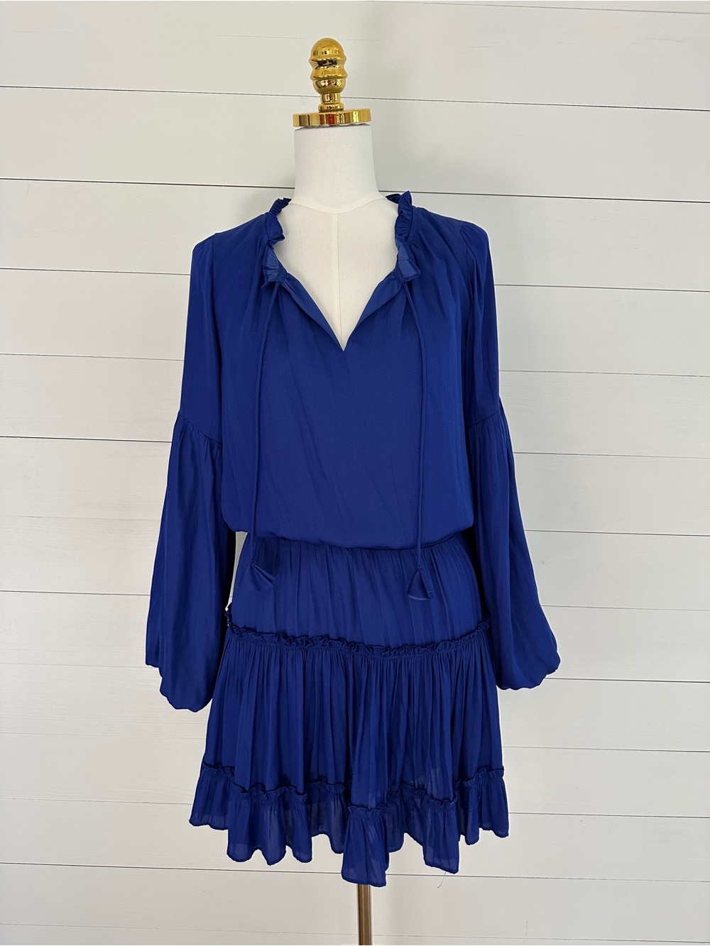 Skies Are Blue Long-Sleeve Ruffle Tiered Mini Dress
